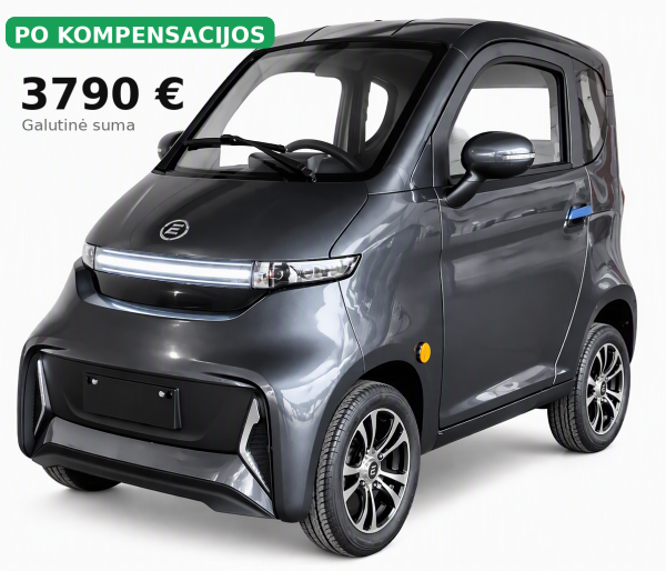 Elektrinis skuteris su kabina Ekomoto J4, Pilka, 100Ah AC, MDR